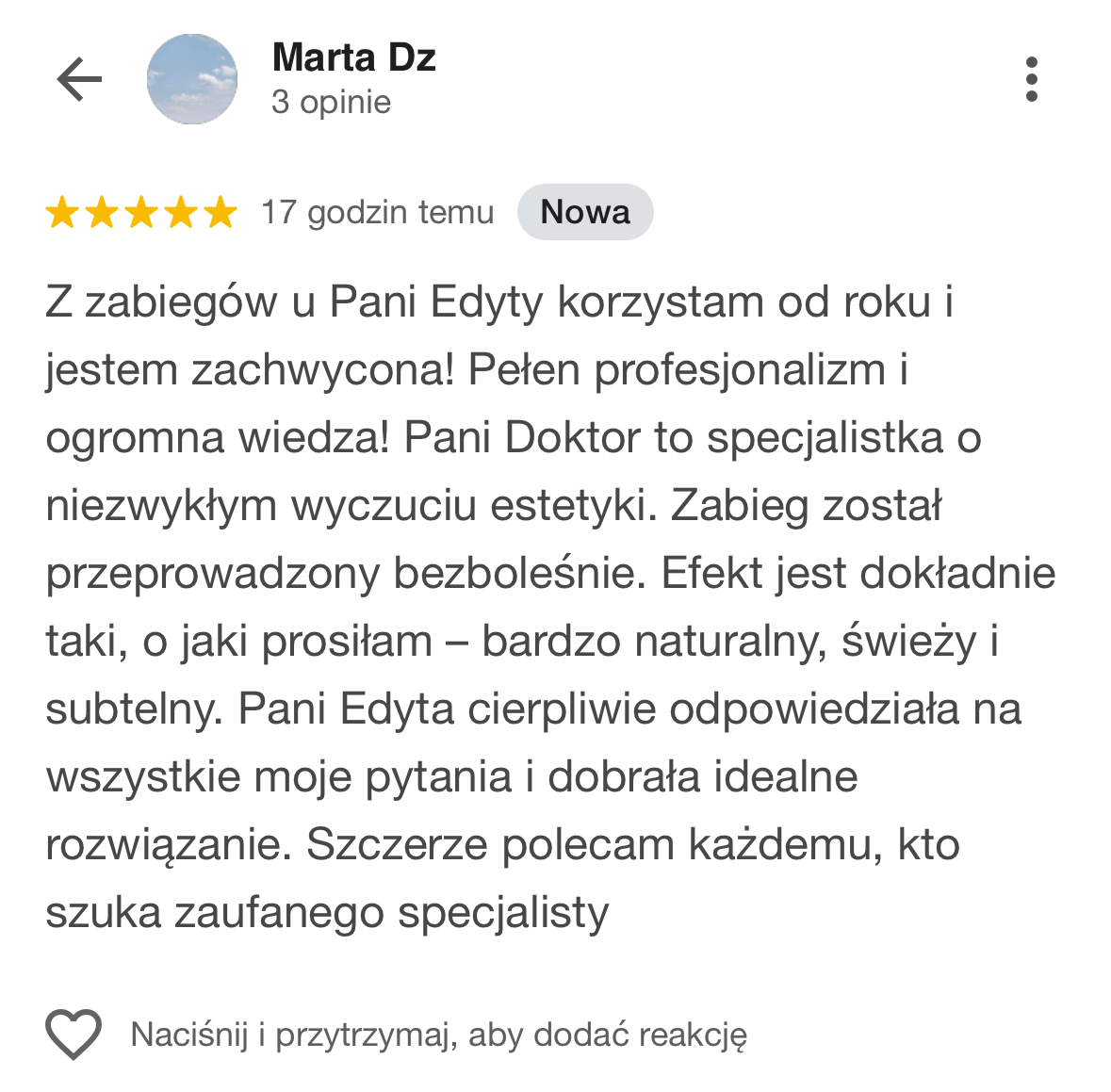 Opinia pacjentki
