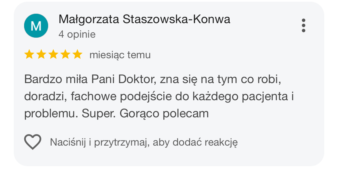 Opinia pacjentki