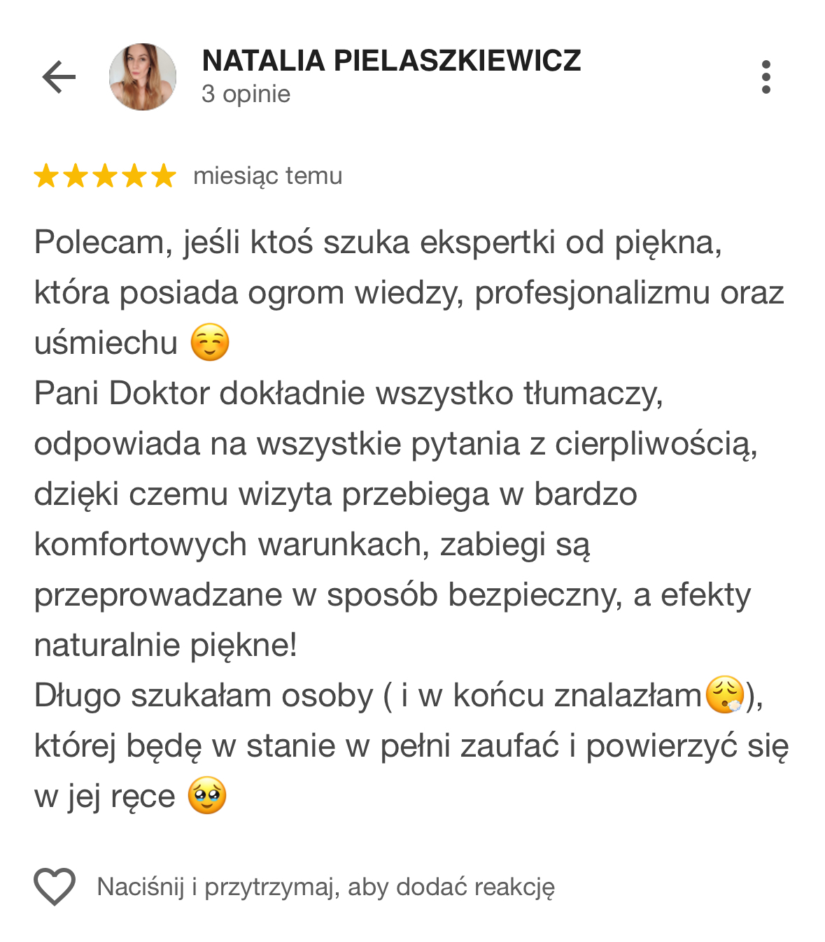 Opinia pacjentki